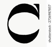 Abstract black and white calligraphy art with a bold, stylized letter 
