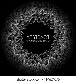 Abstract black and white chaotic lines background.
