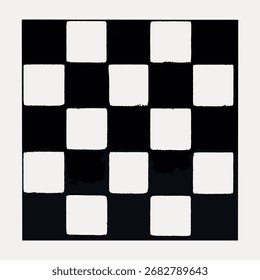 Abstractas patrón de tablero de ajedrez blanco y negro. Diseño de tablero de ajedrez con cuadrados alternados en blanco y negro. Arte de tablero de ajedrez audaz para la decoración moderna. Vector de ilustración de tablero de ajedrez de Antiguas.