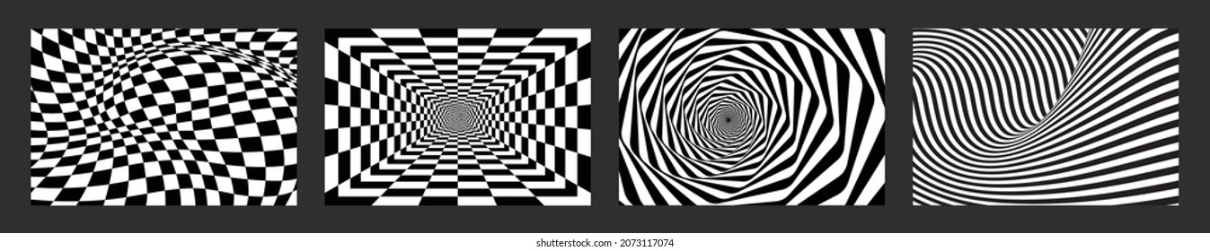 Abstract black and white checkered background collection. Set of checkered wave black white background for sport race championship and business finish success.