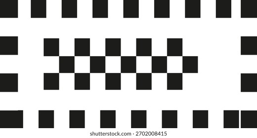 Abstractas Ilustración vectorial de marco circular a cuadros en blanco y negro. Moderno