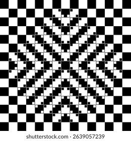 Abstract black white checkered pattern. Concentric squares creating an optical illusion, geometric design. Ideal for backgrounds, textures, or modern art concepts - Powered by Shutterstock - Get 15% off with code: PIKWIZARD15