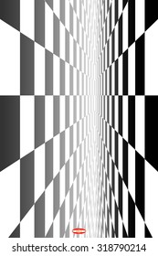 abstract black white chess board with perspective with reflection isolated on white background. vector illustration