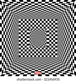 abstract black white chess board with perspective isolated on white background. vector illustration
