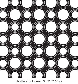 Abstract black and white circle background - seamless pattern illustration vector