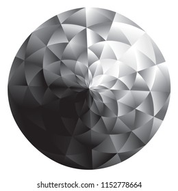 Abstract black and white circle gradient background with degrade effect. Stock vector illustration, geometry round design element.