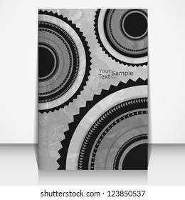 Abstract black and white circle. on magazine cover design