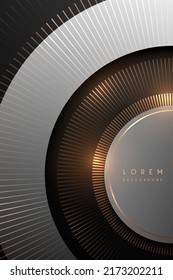 Abstract black and white circle shapes with golden elements