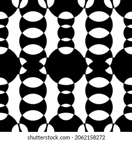 Resumen de círculos negros y blancos que se fusionan entre sí. Vector.