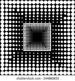 abstract black and white circles in a square. Vector