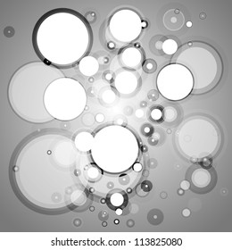 Abstract black and white circles vector