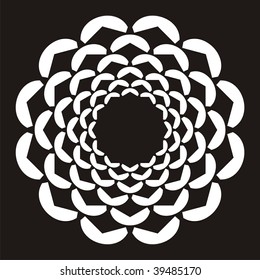 Abstract black & white circular design