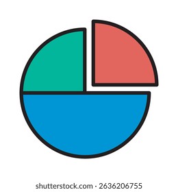 An abstract black and white circular diagram, divided into three distinct sections. Ideal for representing concepts like data analysis, business processes, or project components