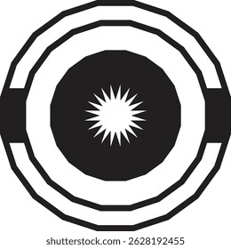Diseño gráfico circular blanco y negro Abstractas