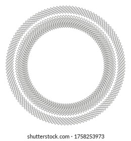 Abstract black and white circular pattern. Geometric pattern with visual distortion effect. Optical illusion. Op art. Coloring book