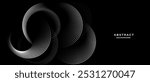 Abstract Black and White Circular Wave Lines. Vector illustration.