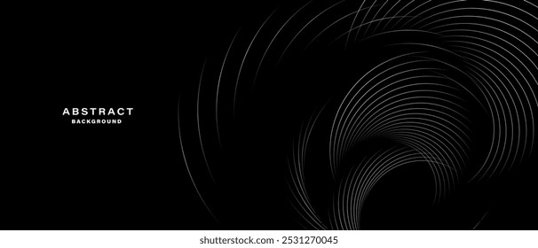 Abstractas líneas de onda circular en blanco y negro. Ilustración vectorial.