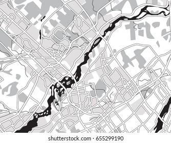 Abstract black and white city map. Vector illustration