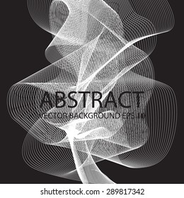 Abstract black and white colored curved lines background
