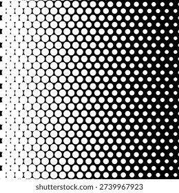 Abstract black and white colour polka doat thik to thin bland pattern used for as background. Vector illustration