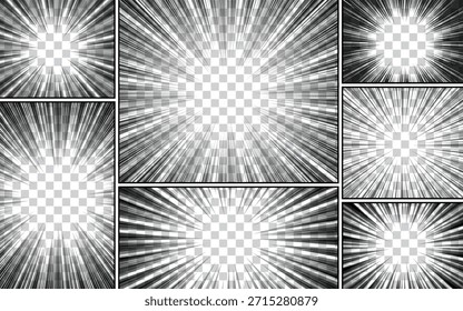Abstractas Plantilla de arte de fondo de página de cómic en blanco y negro.