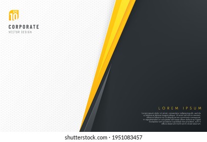 Abstract black   white contrast background and copy space  Yellow stripes decorate  Corporate identity concept  Modern futuristic template  Vector illustration 