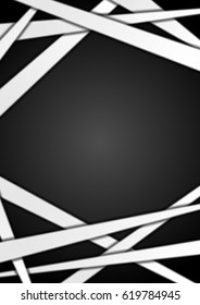Abstract black and white corporate background with stripes. Vector design