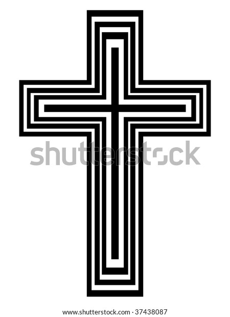 Abstract Black White Cross Vector Illustration Stock Vector (Royalty ...