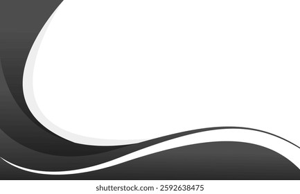 Abstract black and white curve background. Modern vector wallpaper. Suitable for banners, templates, sales, ads, events, business cards, covers, presentations, web, and pages