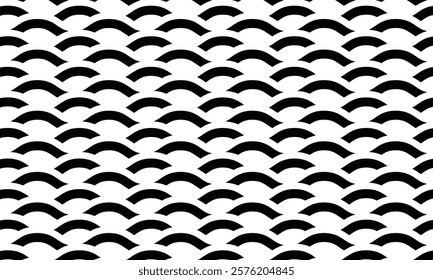 Abstract black and white curved lines pattern clothing fabric design