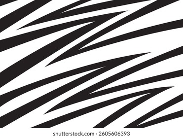 Abstract black and white curved zigzag pattern background 