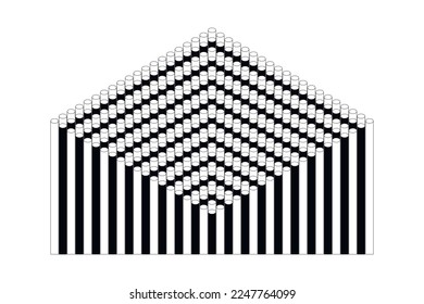 Abstract black and white cylinders, vector design element