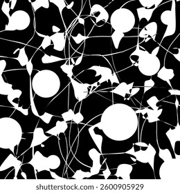 Abstract black and white decorative pattern. Vector Illustration.