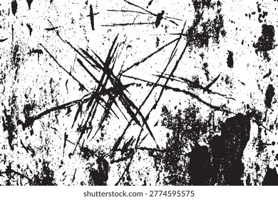 Abstract Black and White Deep Scratched Grunge Texture Background