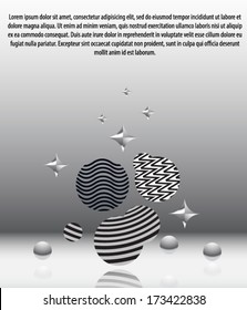 Abstract black and white design, background with place for text