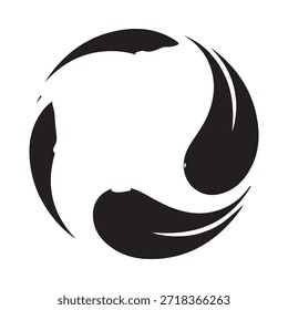 Abstrato preto e branco design com um rosto dentro de uma forma circular