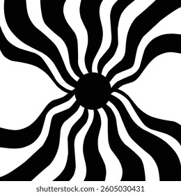 abstract black and white design ornament circle and waving shape