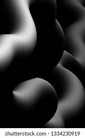 abstract black & white design template. curved lines 