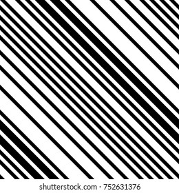 Abstraktes Schwarz-Weiß-Diagonal Striptes Nahtloses Muster, Vektorparallele Slanting, Schräglinien-Textur