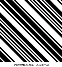 Abstraktes Schwarz-Weiß-Diagonal Striptes Nahtloses Muster, Vektorparallele Slanting, Schräglinien-Textur