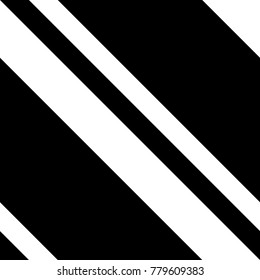 Abstract Black and White Diagonal Striped Seamless Pattern, Vector Parallel Slanting, Oblique Lines Texture