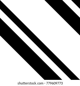 Abstract Black and White Diagonal Striped Seamless Pattern, Vector Parallel Slanting, Oblique Lines Texture