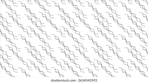 Abstract Black and White Diagonal Waves Pattern: Elegant Curves Design for Modern Backgrounds and Creative Projects with a Minimalist Style