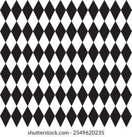 Abstract black and white diamond pattern shape vector isolated on white background.