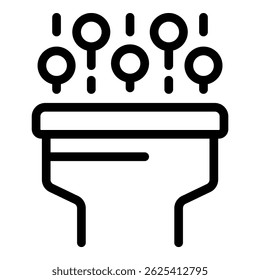 Ícone abstrato da placa de circuito digital preto e branco com projeto de tecnologia esquemática e conectividade
