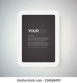 Abstract black and white digital frame / display text box design with rounded corners Eps 10 vector illustration