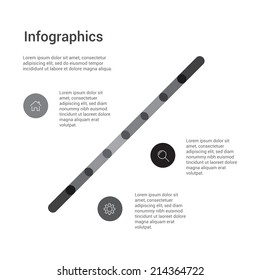 Abstract black and white digital illustration Infographic. Vector illustration for workflow layout, diagram, number options, web design. 