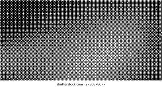 Abstractas fondo de textura de ruido digital en blanco y negro con efecto de degradado pixelado y patrón de cuadrícula distorsionado