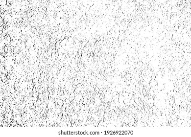 Abstract black and white distress texture. Grunge pattern. Background or overlay effect. Spotted design for vintage wallpaper. Faded grainy backdrop. Perforated gradation brush. Rustic dust. Vector