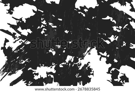 Abstract Black and White Distressed Grunge Texture Background with Rough Ink Splashes for Creative Design, backgrounds, posters, and graphic design.